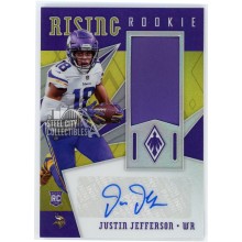 Justin Jefferson 2020 Panini Phoenix Rising Rookie Material Signature Helmet Autograph Card #RR-JU 13/25