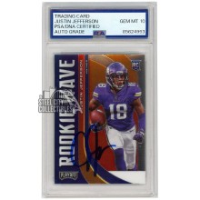 Justin Jefferson 2020 Panini Playoff Rookie Wave Autograph Card #RW-9 PSA/DNA 10