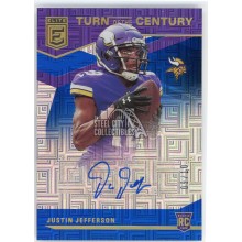 Justin Jefferson 2020 Panini Donruss Chronicles Elite Turn Of The Century Blue Rookie Autograph Card #TOC-JUJ 09/10