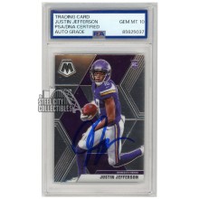 Justin Jefferson 2020 Panini Mosaic Autograph Rookie Card #209 PSA/DNA 10