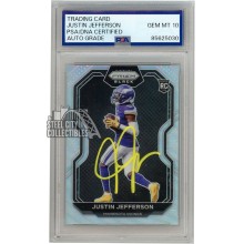 Justin Jefferson 2020 Prizm Black Silver Auto RC PSA/DNA 10 (Yellow) New Label