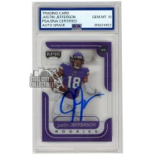 Justin Jefferson 2020 Panini Playoff Momentum Autograph Rookie Card #M-10 PSA/DNA 10