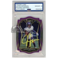 Justin Jefferson 2020 Select Premier Purple Die-Cut Auto RC PSA/DNA 10 (Yellow)