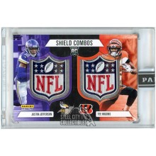 Justin Jefferson Tee Higgins 2020 Panini Instant Rookie NFL Shield Combos Patch Card #SC5 1/1