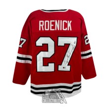 Jeremy Roenick HOF 24 Autographed Chicago Custom Red Hockey Jersey - BAS