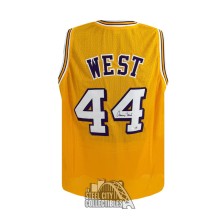 Jerry West Autographed The Logo Custom Yellow Basketball Jersey - BAS