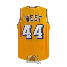 Jerry West The Logo Autographed Los Angeles Custom Yellow Basketball Jersey /44 - PSA/DNA