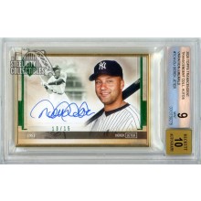Derek Jeter 2020 Topps Transcendent Variation Emerald Autograph Card #TCAV-DJ 13/15 BGS 9