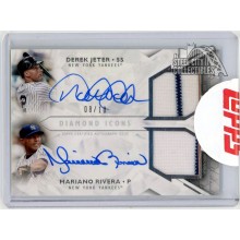 Derek Jeter Mariano Rivera 2018 Topps Diamond Icons Dual Jersey Autograph Card #DPDAR-DM 8/10