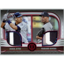 Derek Jeter Mariano Rivera 2022 Topps Tribute Dual Game-Used Patch Card #DR2-JR 1/10