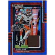 Jerry Jeudy 2025 Panini Donruss Optic Threads Blue Hyper Jersey Card #DTBH-JJY