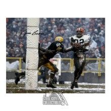Jim Brown Autographed Cleveland Browns 16x20 Football Photo - BAS (Catch)