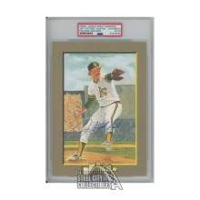Jim Catfish Hunter Autographed Oakland Athletics Great Moments Perez-Steele - PSA/DNA