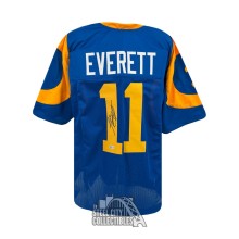 Jim Everett Autographed Los Angeles Custom Blue Football Jersey - BAS