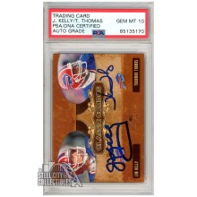 Jim Kelly, Thurman Thomas 2007 Donruss Classics Classic Combos Autograph Card /1000 #CC-8 PSA/DNA 10