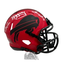 Buffalo Dynasty Kelly Reed Thomas HOF Autographed Bills RAVE Mini Football Helmet - JSA