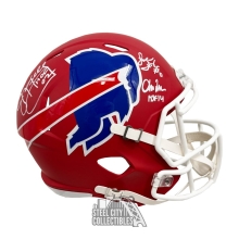 Buffalo Dynasty Kelly Reed Thomas HOF Autographed Bills Amp Replica Full-Size Football Helmet - JSA