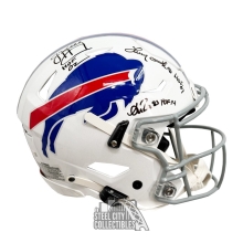 Buffalo Dynasty Kelly Reed Thomas HOF Autographed Bills Speed Flex Authentic Full-Size Football Helmet - JSA