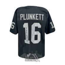 Jim Plunkett SB XV MVP Autographed Oakland Custom Black Football Jersey - BAS