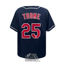 Jim Thome Autographed Cleveland Custom Navy Baseball Jersey - BAS