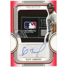 Eloy Jimenez 2022 Topps Definitive Game-Used Tag Logo Patch Autograph Card #ARC-EJ 1/1
