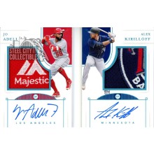 Jo Adell / Alex Kirilloff 2021 Panini National Treasures Dual Autograph Patch Platinum Booklet #DSM-JA 1/1