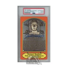 Joe DiMaggio Autographed New York Yankees Hall of Fame Plaque Postcard - PSA/DNA (Signed Twice)
