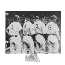 Joe DiMaggio Autographed New York Yankees 11x14 Baseball Photo - BAS LOA (Back)