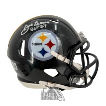 Joe Greene HOF 87 Autographed Pittsburgh Steelers Speed Mini Football Helmet - BAS