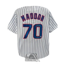 Joe Maddon 2016 WS Champs Autographed Chicago White Pinstripe Custom Baseball Jersey - BAS