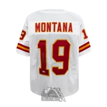 Joe Montana Autographed Kansas City Custom White Football Jersey - BAS