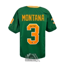Joe Montana Autographed Notre Dame Custom Green Football Jersey - BAS (Top of #3 Signed)
