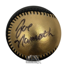 Joe Namath Autographed Official Black & Gold MLB Baseball - PSA/DNA (Left)