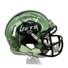 Joe Namath Autographed New York Jets Chrome Mini Football Helmet - PSA/DNA