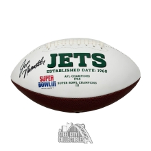 Joe Namath Autographed New York Jets White Logo Football - PSA/DNA