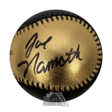 Joe Namath Autographed Official Black & Gold MLB Baseball - PSA/DNA (Right)