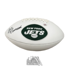 Joe Namath Autographed New York Jets White Logo Football - PSA/DNA (Signed Twice)