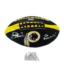 Joe Theismann Go Redskins Autographed Black Football - BAS