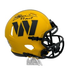 Joe Theismann 83 MVP Autographed Washington Commanders RAVE Mini Football Helmet - BAS