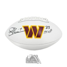 Joe Theismann 83 MVP Autographed Washington Commanders White Panel Logo Football -  BAS