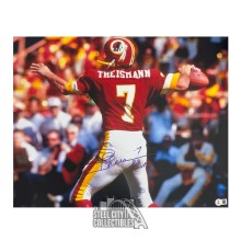 Joe Theismann 83 MVP Autographed Washington Redskins 16x20 Football Photo - BAS (Back)