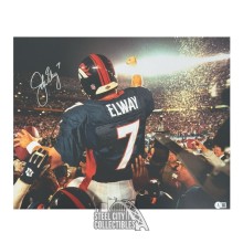 John Elway Autographed Denver 16x20 Football Photo - BAS (Celebration)