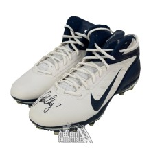 John Elway Autographed Nike Alpha White Football Cleats - BAS (Left Signed)
