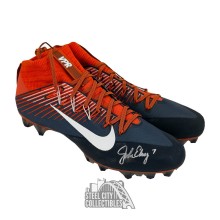 John Elway Autographed Nike VPR Orange Football Cleats - BAS
