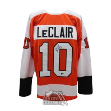 John LeClair Autographed Philadelphia Custom Orange Hockey Jersey - BAS