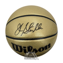 John Stockton Autographed Gold Wilson Basketball - JSA