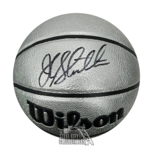 John Stockton Autographed Platinum Wilson Basketball - JSA