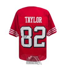 John Taylor Autographed San Francisco Custom Red Football Jersey - BAS (Black Outline)