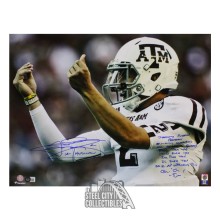 Johnny Manziel Autographed Texas A&M 10 Inscription 16x20 Football Photo - BAS (Horizontal)
