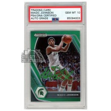 Magic Johnson 2021-22 Panini Prizm Draft Green Autograph Card #86 PSA/DNA 10 (Green)